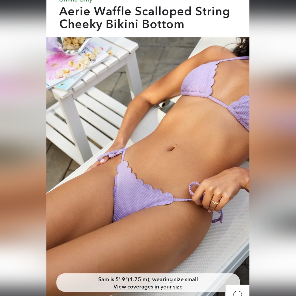 Aerie waffle scalloped bikini